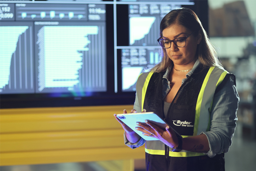 Ryder Employee with a tablet