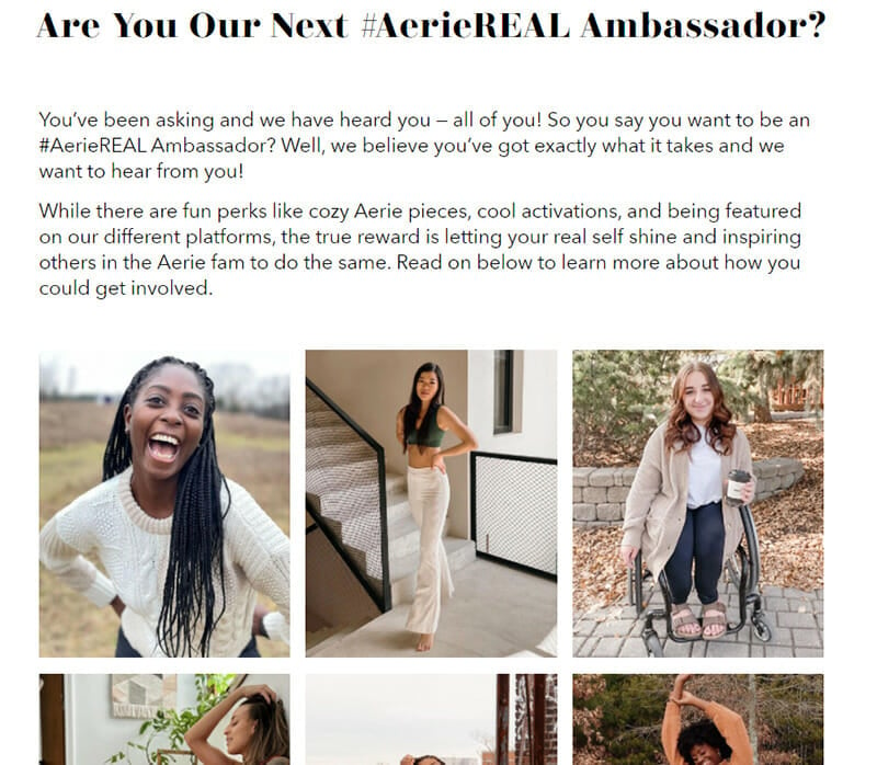 American Eagle program offering perks for sharing hashtagged user photos