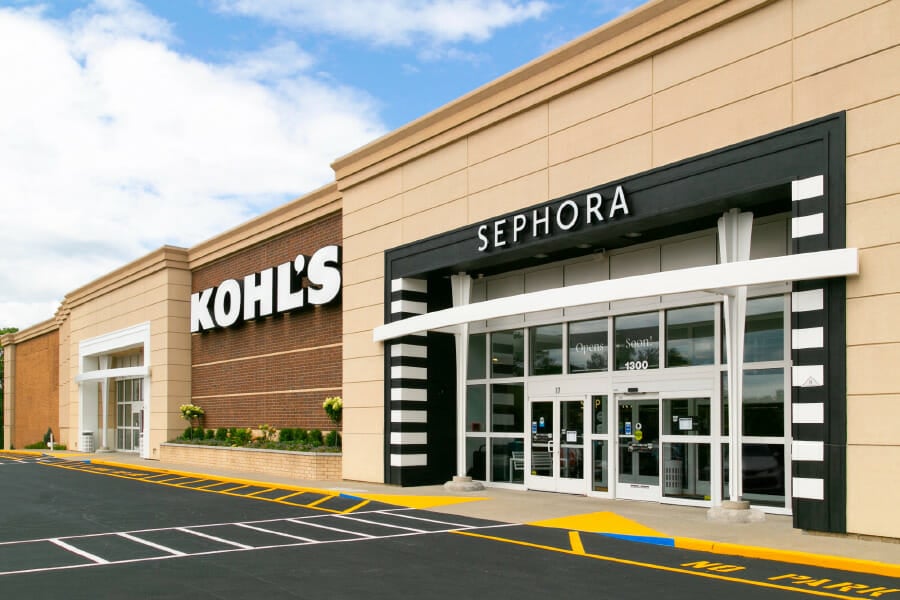 exterior of a sephora within a kohl’s location.