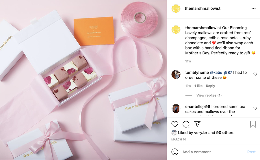 a mother’s day instagram post from the marshmallowist