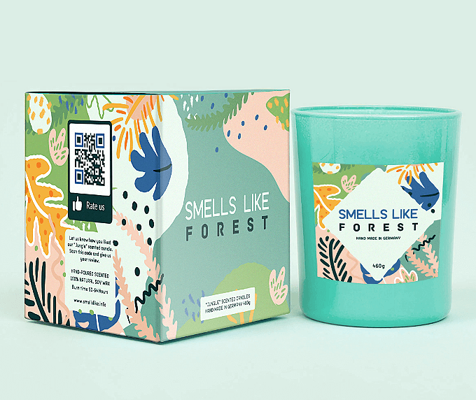 A candle from Smells Like Forest.
