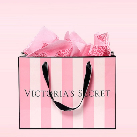 A victoria’s secret bag with tissue paper