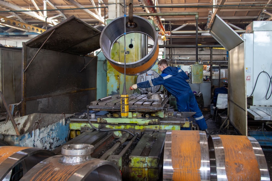Inside a metals manufacturing warehouse.