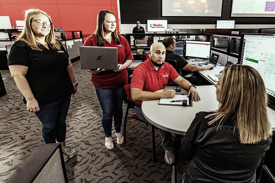 Ryder fleet risk and compliance team collaborating