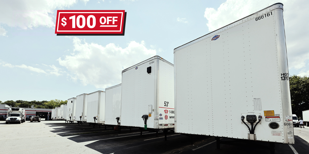Ryder $100 off trailer rentals promo