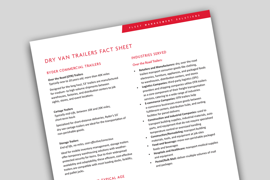 Dry Van Trailers Fact Sheet