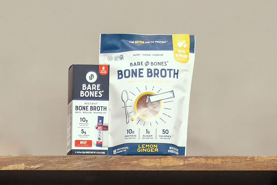 Customized branded packages on a table