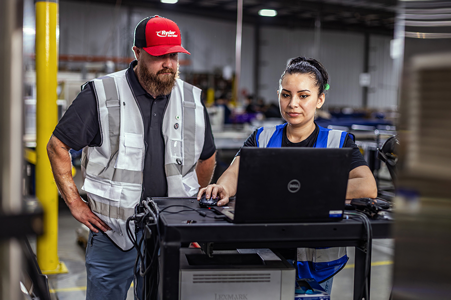 Ryder employees utilizing the positive release process