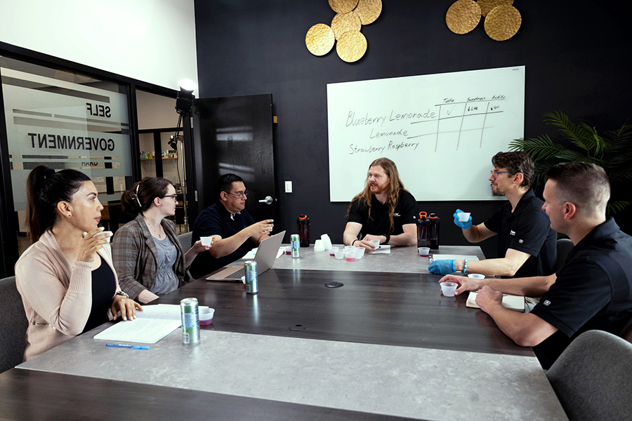 A client discussing a product launch with our contract assembly team