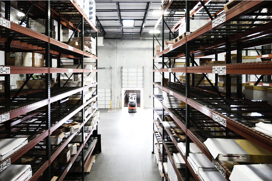 inventory on warehouse shelves
