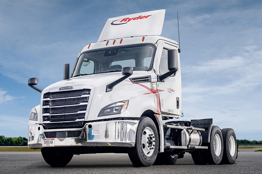 Ryder truck showcasing advanced telematics for power units
