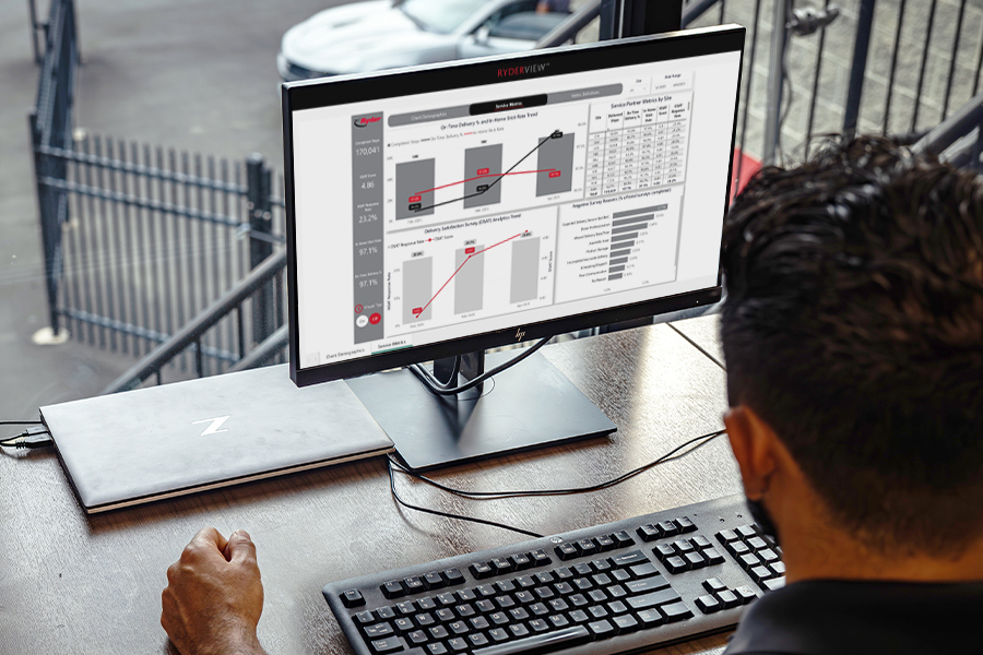 Customer using ryderview to track deliveries