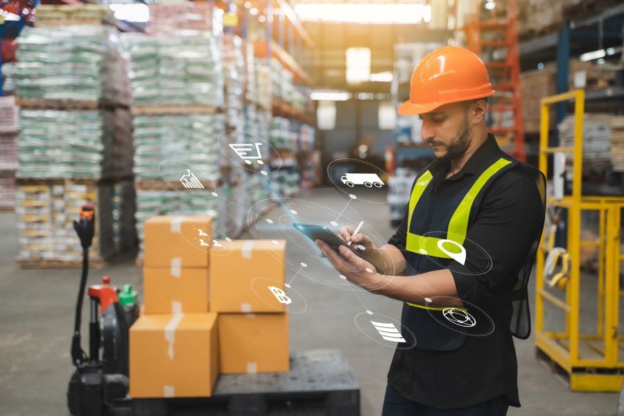 Inside a supply chain warehouse Inside a supply chain warehouse