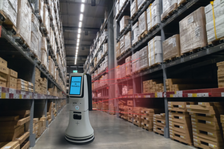 Warehouse robots working