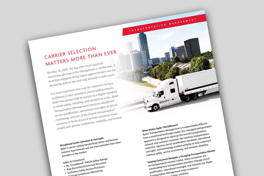 Managed Transportation Carrier Vetting cover of the carrier vetting brochure