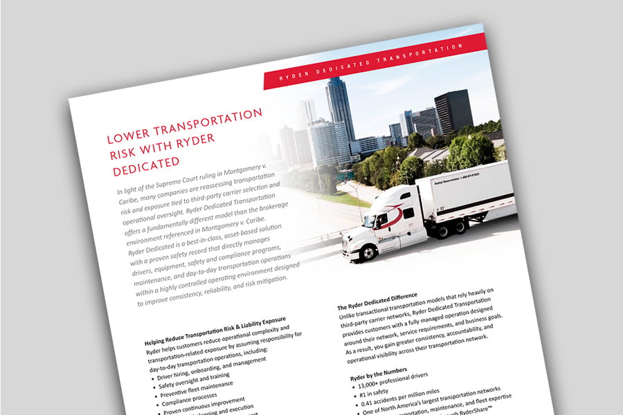Dedicated Transportation Risk Mitigation cover of the risk mitigation brochure